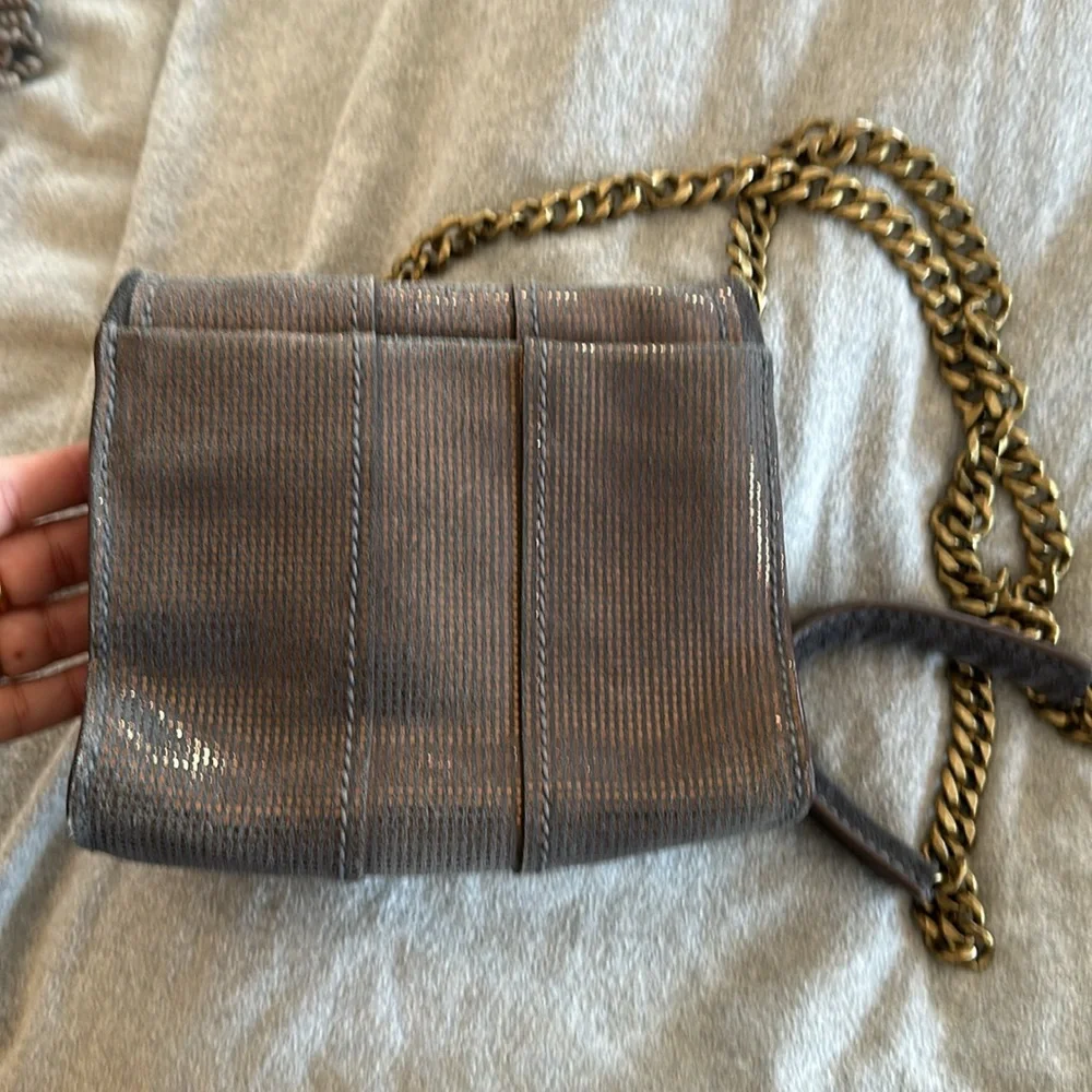 Ramy Brook New York soft metallic suede crossbody bag clutch - Picture 12 of 12
